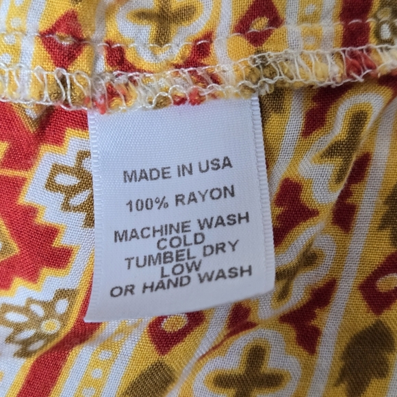 Blu Moon Boho Southwestern Aztec Resort Vacation Tiered Pull-On Maxi Skirt 2 (S) - Picture 8 of 10